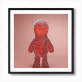 3d Illustration Of A Red Man Art Print