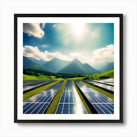 Solar Panels In The Field Art Print