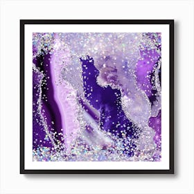 Purple Glitter Agate Texture 03 Art Print