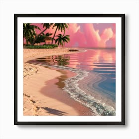 Sunset At The Beach 1 Art Print