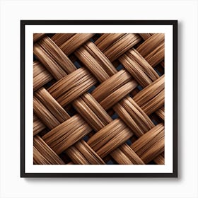 Woven Basket Background Art Print