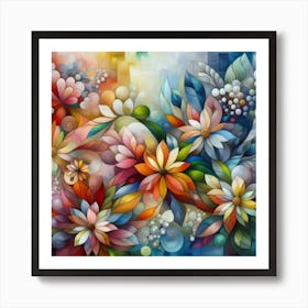 Flowers oil painting abstract painting art 12 Art Print