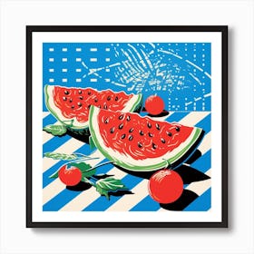 Watermelon Checkerboard Art Print