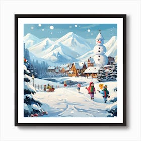 Christmas Village 17 Art Print