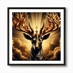 Deer With Crown Art Print