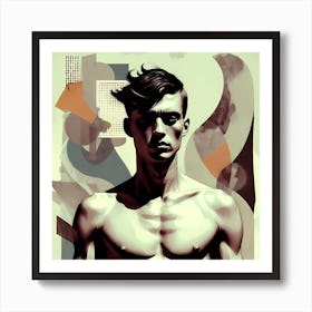 The Male Illustrations Man With No Shirt Art Print