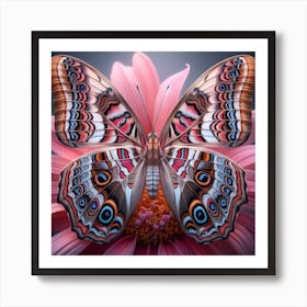 Butterfly On A Flower Art Print