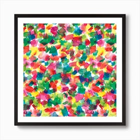 Spring Colors Multicolored Square Art Print