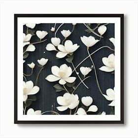 White floral Art Print