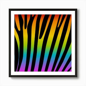 Rainbow Zebra Stripes Art Print