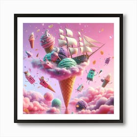 Ice Cream Ship Art Print