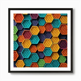 Colorful Hexagons Background Art Print