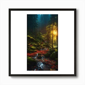 Sunset In The Forest 6 Art Print