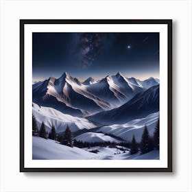 Snowy Mountains Art Print