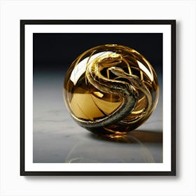 Golden Snake 3 Art Print