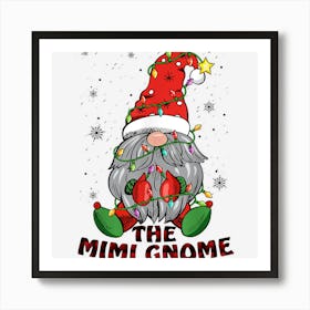 Funny Mimi Gnome Family Matching Christmas Pajama Art Print