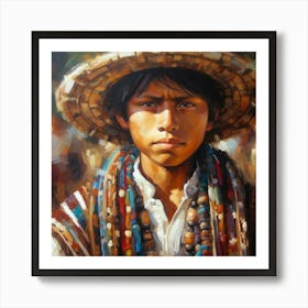 Boy In Straw Hat Poster