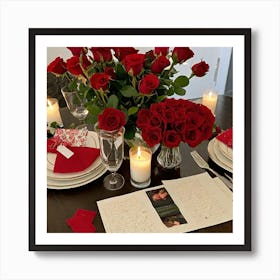 Valentine'S Day Table Setting 8 Art Print