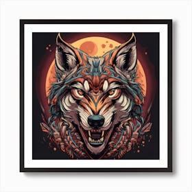 The Wolf Head Points Roars Named Meyer Red 1 Art Print