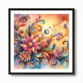 Abstract Flower Painting 10 Art Print