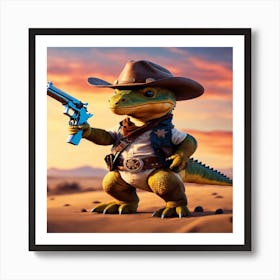 Cowboy Lizard Art Print