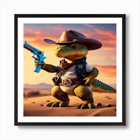 Cowboy Lizard Poster