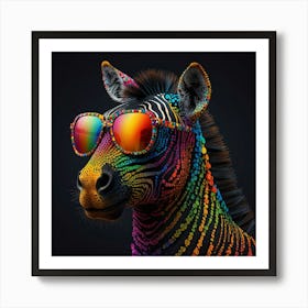 Zebra With Sunglasses Art Print