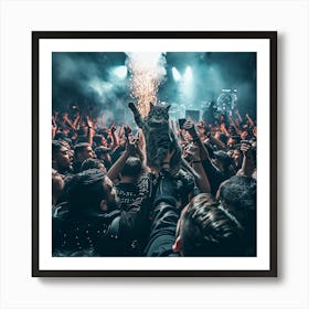 Cat On Stage 3 Art Print