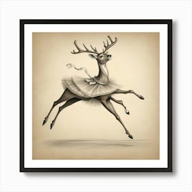 Ballet Deer 1 Art Print