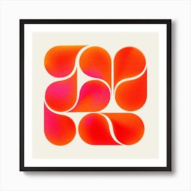 Playful Orange Shapes Art Print