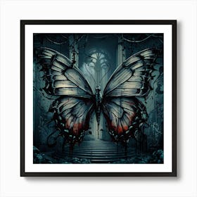 Dark Gothic Grunge Butterfly I 1 Art Print