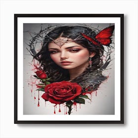 Blood And Roses Art Print