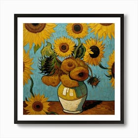 Sunflowers In A Vase 10 Art Print