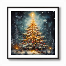 Brushed Festive Reverie Art Print