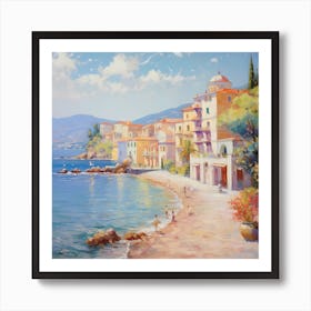 Tranquil Waters: Monet's Coastal Symphony Art Print