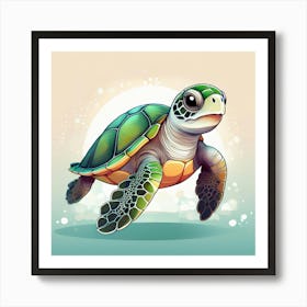 Little turtle Art Print