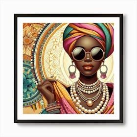 Afro-American Woman In Turban Art Print