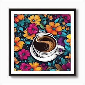 Coffee And Flowers 4 Art Print