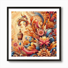 Russian Floral Painting 1 Art Print