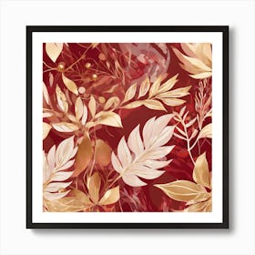 Autumn Leaves Seamless Pattern Art Print