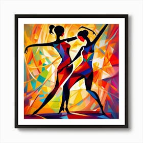 Abstract Dancers Couple Art Print