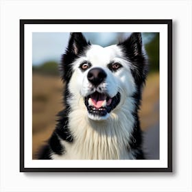 A Dog With White And Black Furr Glossy 3bcrmih Art Print