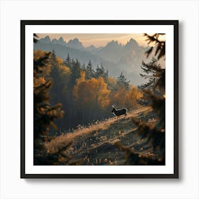 Deer In The Autumn Forest Art Print