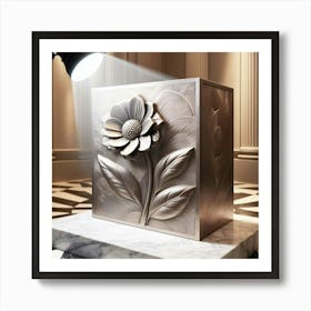 Sculpture Of A Flower Art Print