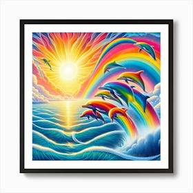 Dolphins In The Ocean 2 Art Print