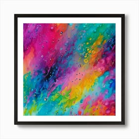 COLORS BRUSHED ABSTRACT PRINT Art Print