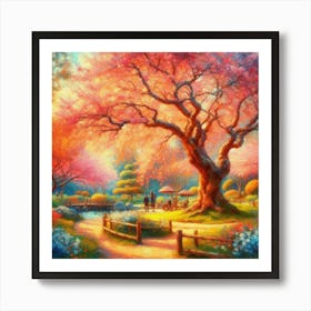 Cherry Blossom Trees In Full Bloom (9) Art Print