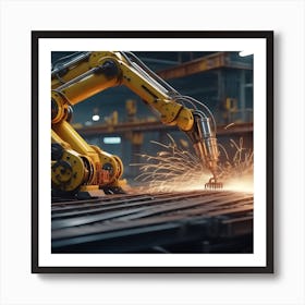 Robot Welding In A Factory Art Print