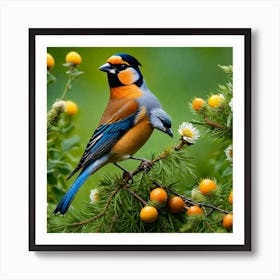 Bird Perched On A Branch Art Print