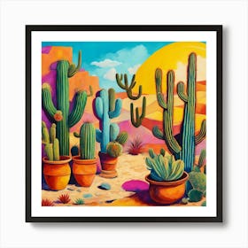 Cactus In The Desert 1 Art Print